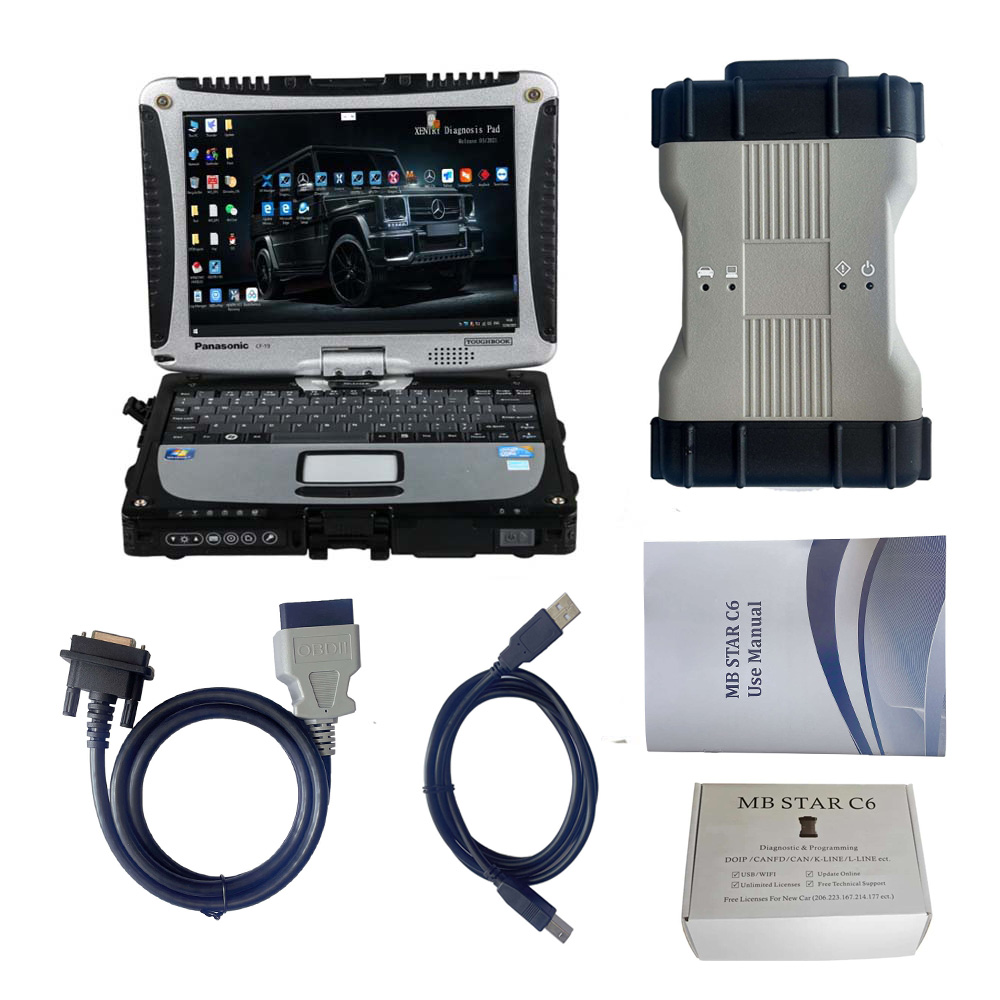 7154_P_1691120773566.jpg V2025.12 Mercedes BEZN C6 MB SD Connect C6 DOIP Xentry Diagnosis VCI Plus Panasonic CF19 I5 4GB 256G SSD Laptop - Image 1