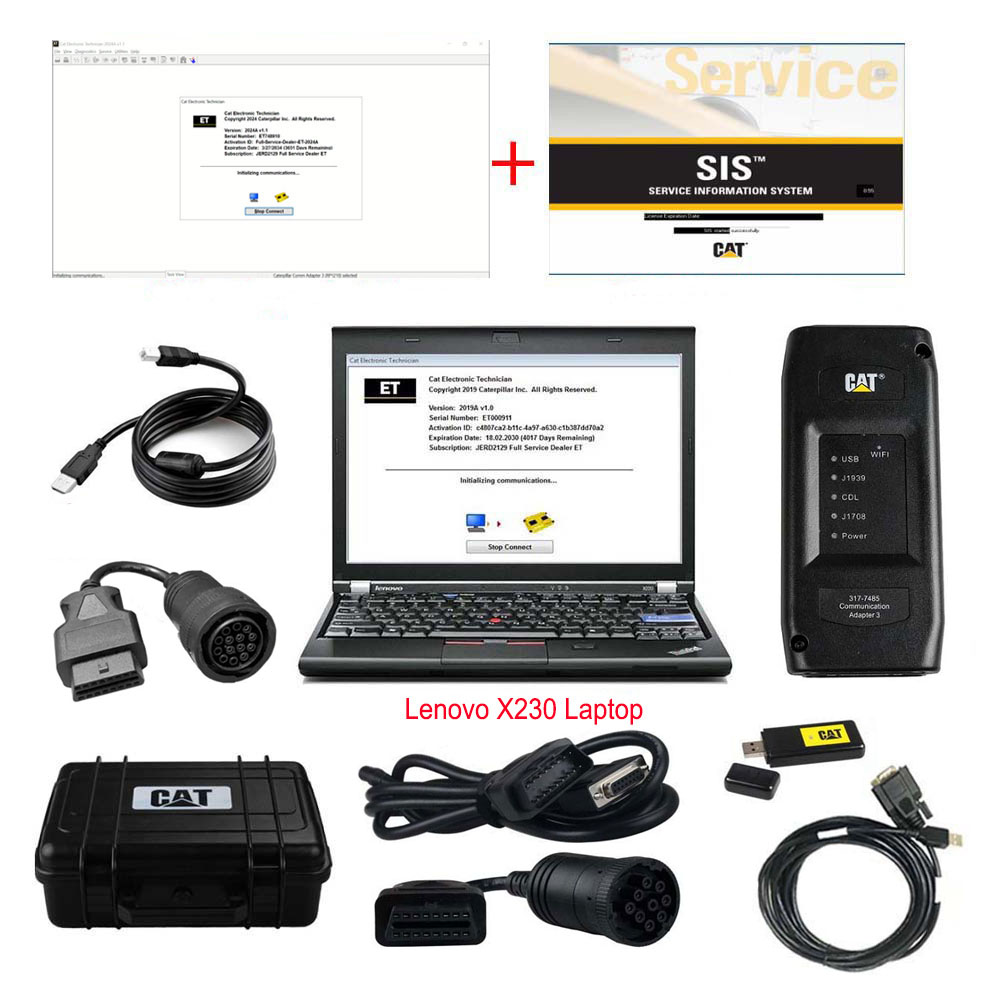 7185_P_1766651041250.jpg 2026A Wifi CAT Caterpillar ET 3 Diagnostic Adapter III CAT Diagnostic Tool Plus Lenovo X230 Laptop with CAT SIS Software - Image 1