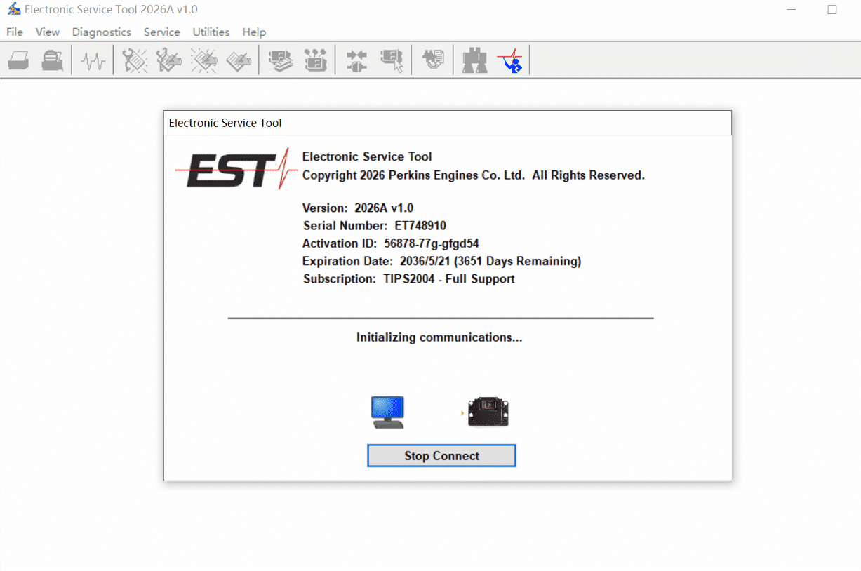 7342_P_1779789631746.png Perkins EST 2026A Diagnostic Software with built in Factory Passwords Generator - Image 1