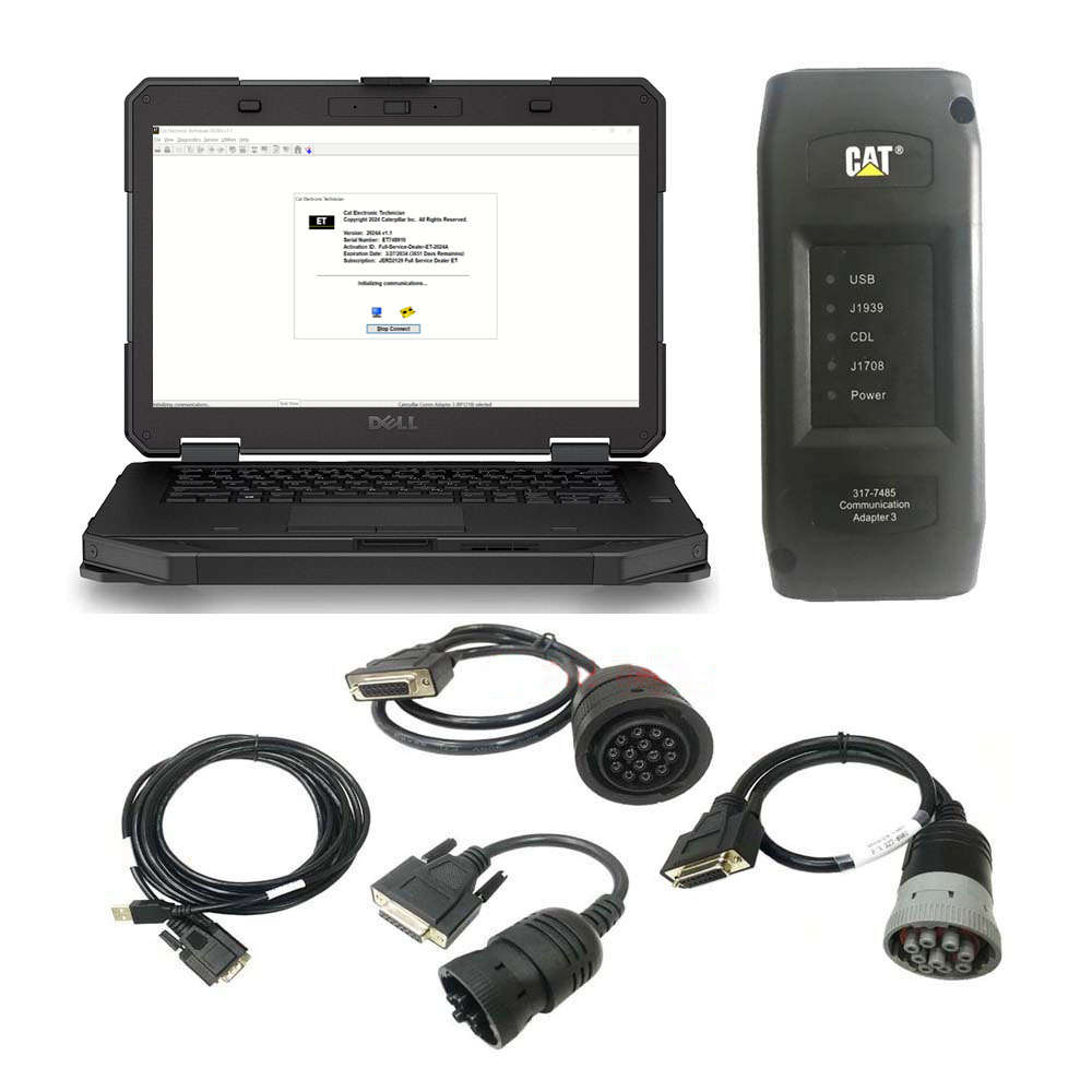 7414_P_1720090005018.jpg Best Quality 2026A/2019C CAT Caterpillar ET 3 Diagnostic Adapter III CAT Truck Diagnostic Tool PLUS DELL 5414 Laptop - Image 1