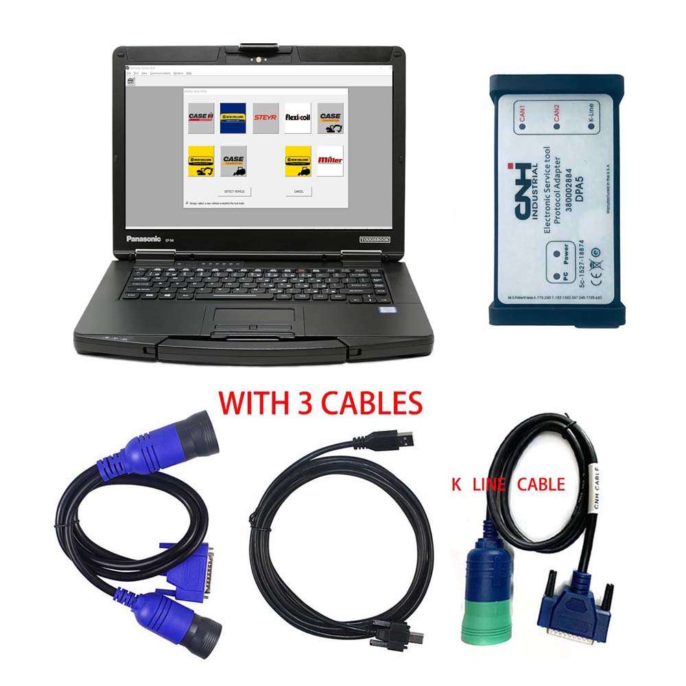 7467_P_1730113048269.jpg New Holland Electronic Service Tool CNH EST 9.14 2026.02 Engineering Level Kit DPA 5 Diagnostic Tools Plus Panasonic CF54 Laptop - Image 1