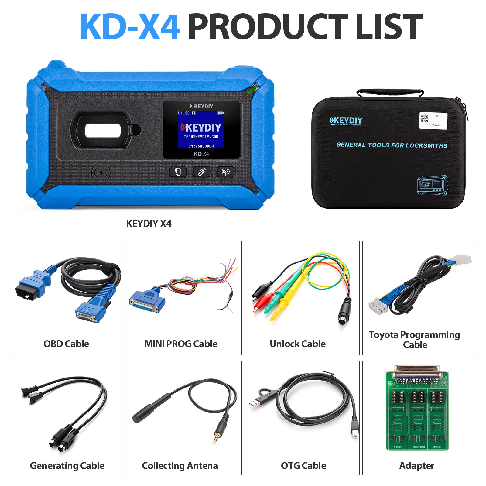 7544_P_1756950391613.jpg KEYDIY KDX4 KD-X4 Upgrade of KDX2 KDMAX Remote Generateor Copy Chip Reader Program Multi-functional Anti-theft Matching Tool – Image 1